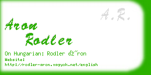 aron rodler business card